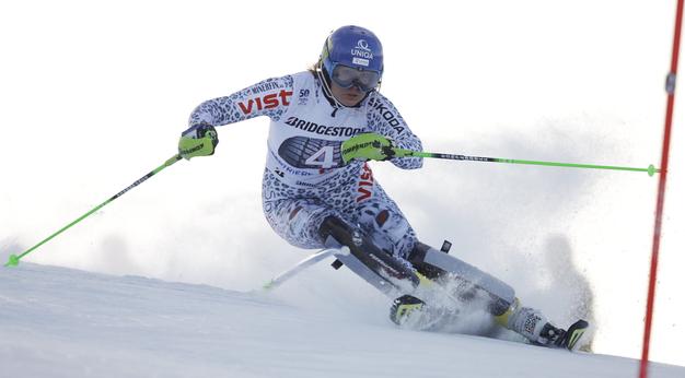 Slovak Veronika Zuzulová in World Cup slalom in Sistriere.