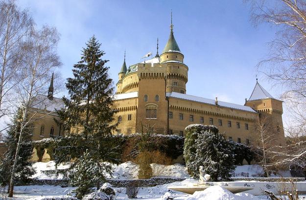 Bojnice Castle in winter