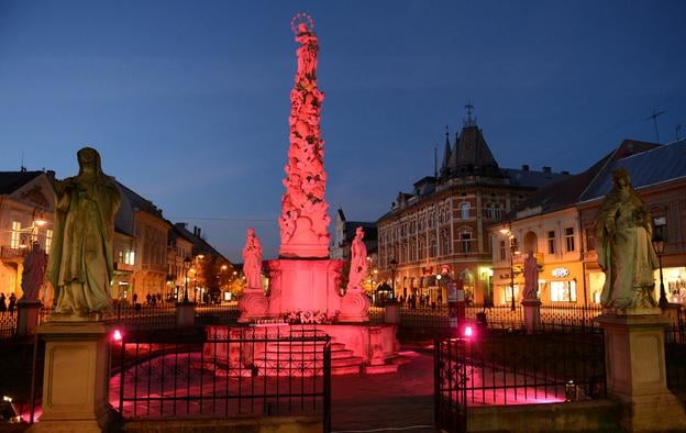 The baroque Immaculata statue in the centre of Košice.