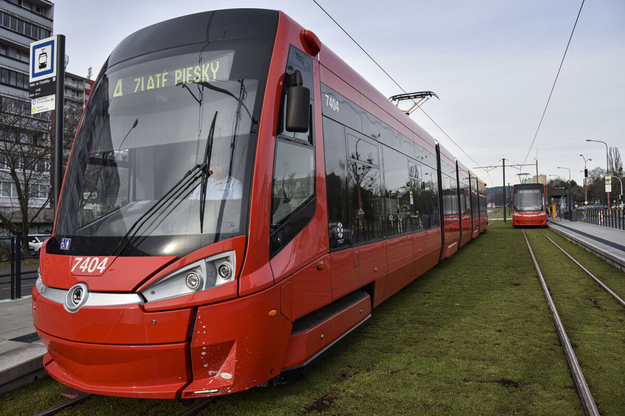 A tram in Bratislava.