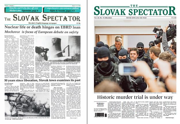 The first and the current issue of The Slovak Spectator 