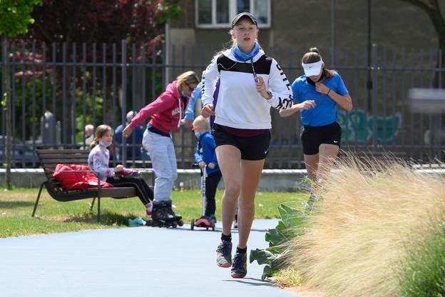 Snímka zo znovuotvoreného voľnočasového priestoru na šport, rekreáciu a oddych Jama v Bratislave 5. mája 2020. FOTO TASR - Pavel Neubauer