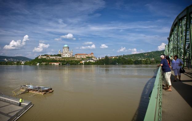 The view of the Esztergom Basilica from Mária Valéria Bridge.