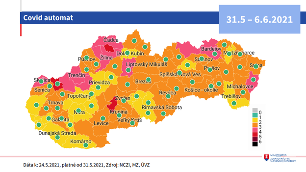 The map of districts from May 31, 2021