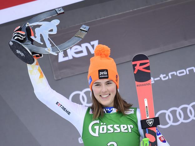Petra Vlhová ended second in the giant slalom in the FIS Alpine Skiing World Cup in Lienz, Austria, on December 28.