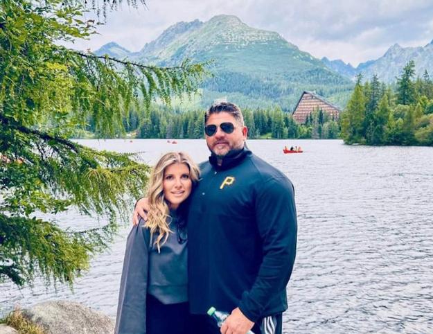 James Punday II and his wife at the Štrbské Pleso mountain lake in the High Tatras.