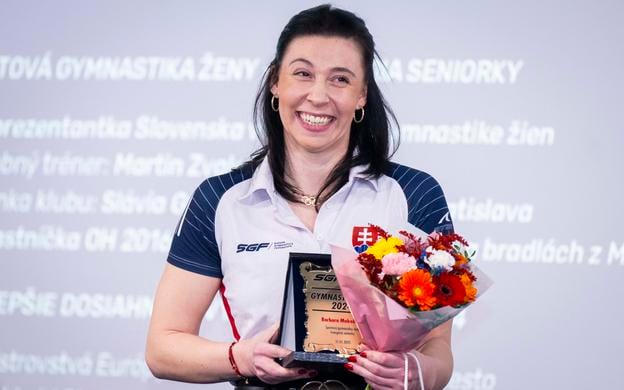 Barbora Mokošová s ocenením Gymnasta roka 2024 v kategórii žien.