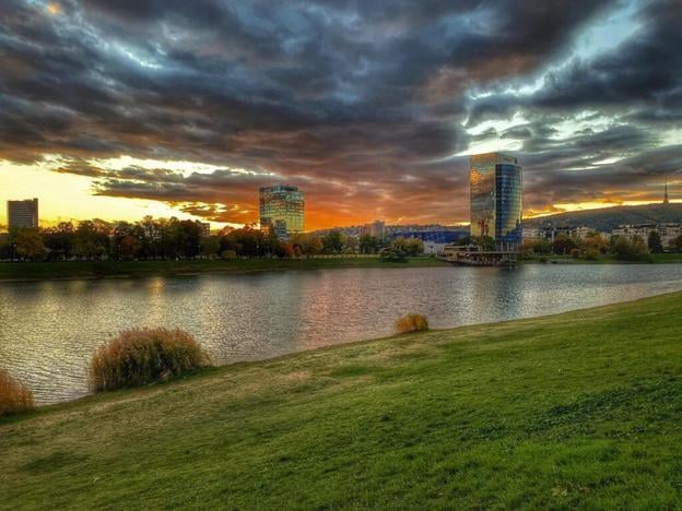 Kuchajda lake in Bratislava's Nové Mesto borough