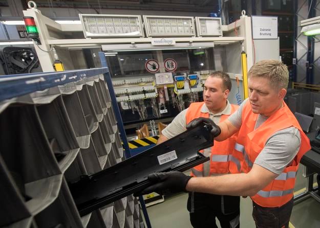 Prime Minister Robert Fico during a night shift at IAC Group Slovakia in the Lozorno Automotive Industrial Park.