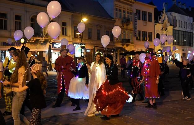 A procession of lights, lamps, balloons and lanterns during the Košice City Days last year.