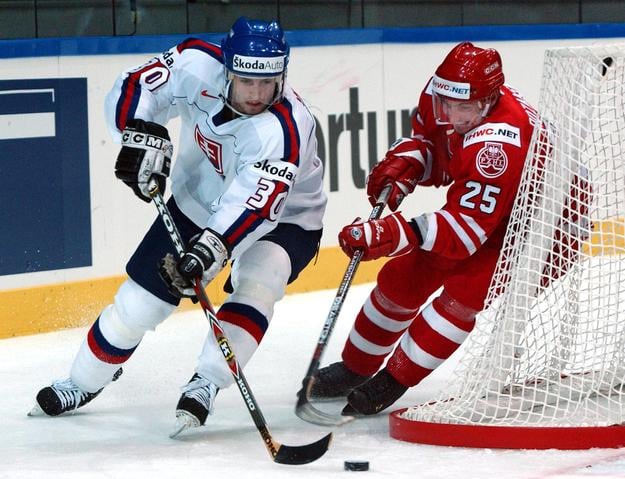 Miroslav Hlinka v zápase proti Poľsku na MS 2002.