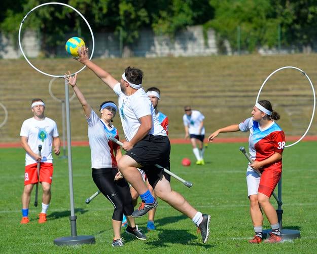 Illustrative image of a real world Quidditch game.