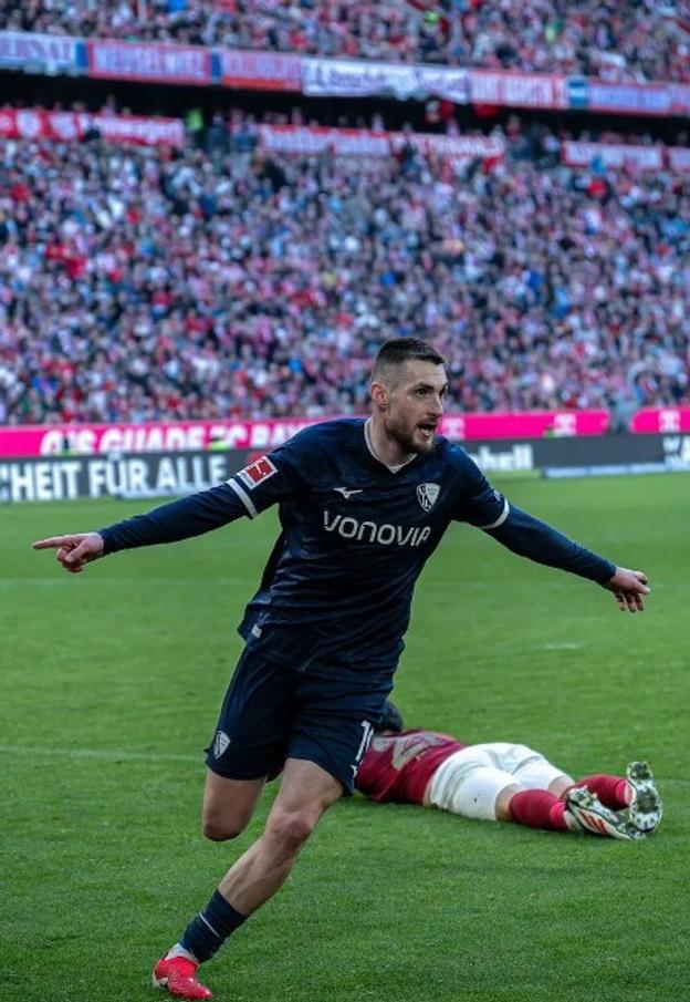 Matúš Bero po góle do siete Bayernu Mníchov, ktorý bol v marcovom súboji v Allianz aréne napokon aj víťazný.