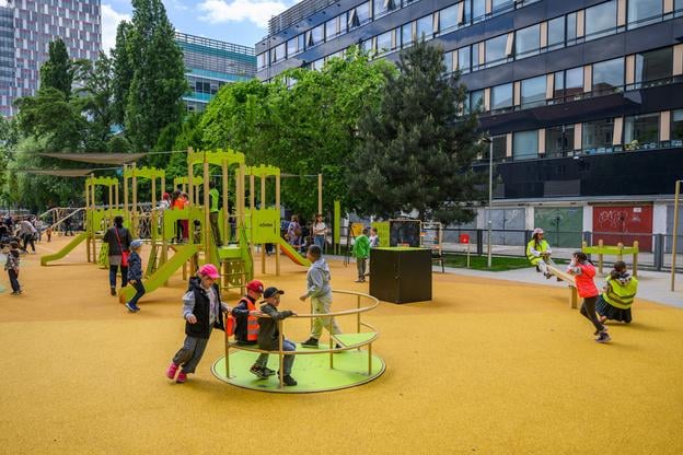 A new playground opened in Bratislava.