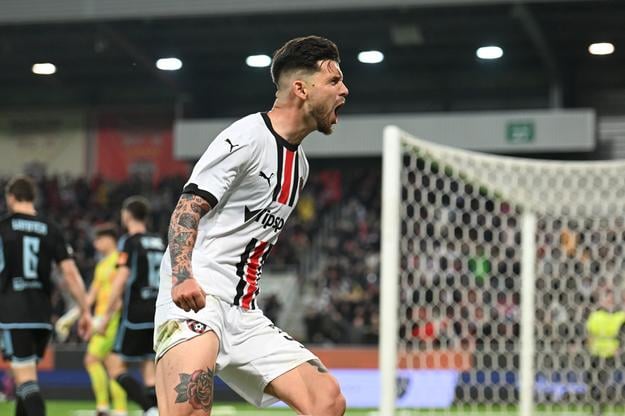 Michal Ďuriš po góle do siete Trnavy v aprílovom semifinále Slovnaft Cupu. Nasledovala dlhá strelecká pauza...