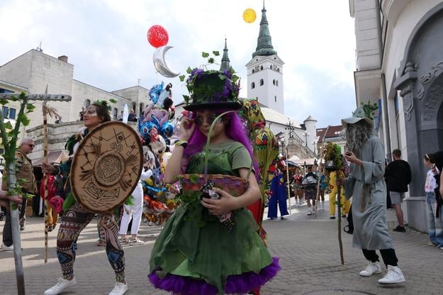 A parade during the opening ceremony of the Old Town Festivities in Žilina on 22 May 2025.