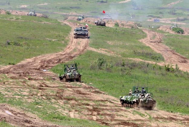 A still from the Slovak Shield 2025 military exercise in Lešť on Monday. Soldiers from Georgia, Hungary, Indiana (US), Poland and from the NATO multinational brigade (Spanish, Czech and Romanian forces) stationed in Slovakia.