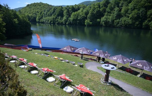 The Ružín Waterslide, located in Hámorská Bay near the Zlatník area.