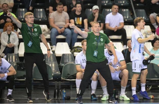 Prešovský tréner Radoslav Antl počas piateho zápasu finále s Považskou Bystricou.
