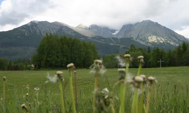 High Tatras as seen from Tatranská Lomnica on June 1, 2025.