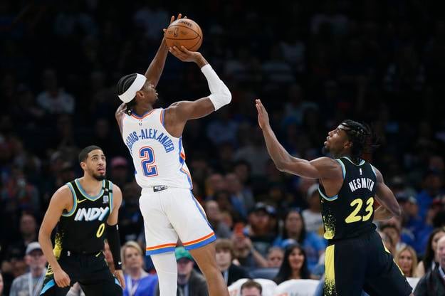 Najväčšia hviezda Oklahomy Shai Gilgeous-Alexander. AP Photo/Nate Billings