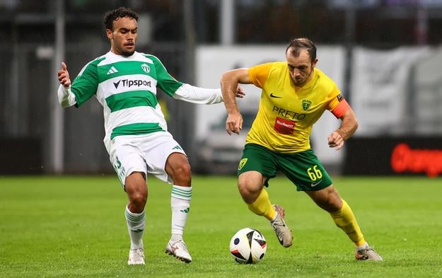 Miroslav Káčer (Žilina) a Davi Esteves De Freitas Alves (Skalica) v zápase 7. kola v septembri 2024.