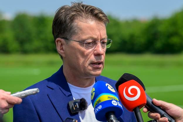 Na snímke výkonný riaditeľ 1. FC Tatran Prešov Ľuboš Micheľ počas tlačového brífingu pred začiatkom letnej prípravy futbalového klubu 1. FC Tatran Prešov.