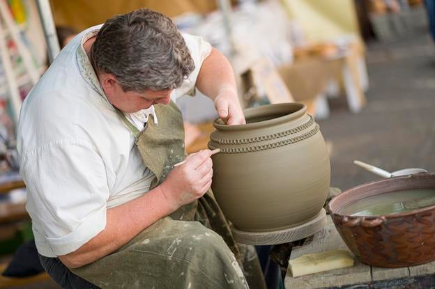 A potter at work.