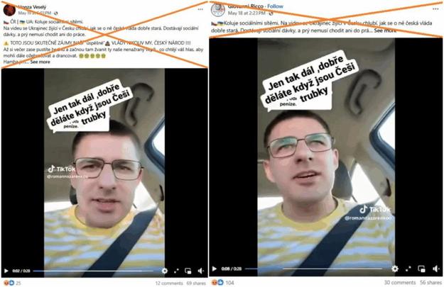 Скріншоти відео тіктокера Назаренка зі спекулятивними коментарями