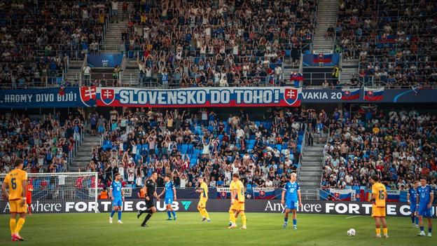 The game between Slovakia and Romania.