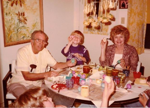 Easter 1981, from left: grandfather Michael Kasubjak, Michal "Bryce" Bunner, and grandmother Naomi.