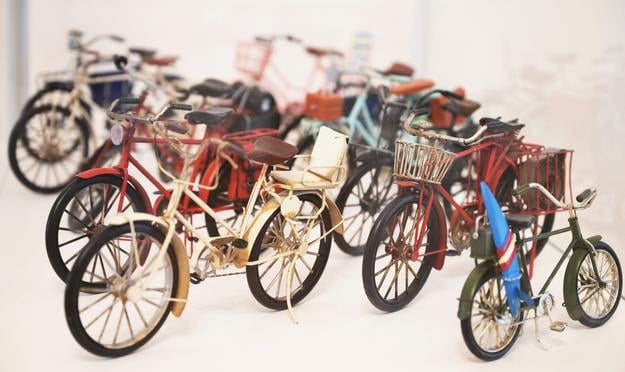 The collection of miniature bicycles features more than 150 models.