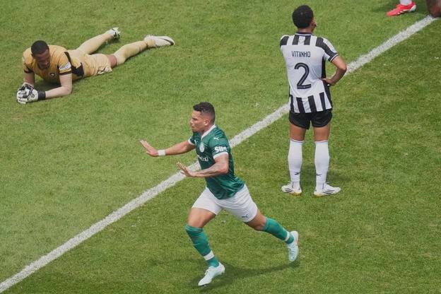 Paulinho sa teší z gólu v sieti Botafoga.