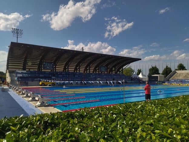 A 50-metre swimming pool at the X-Bionic Sphere.
