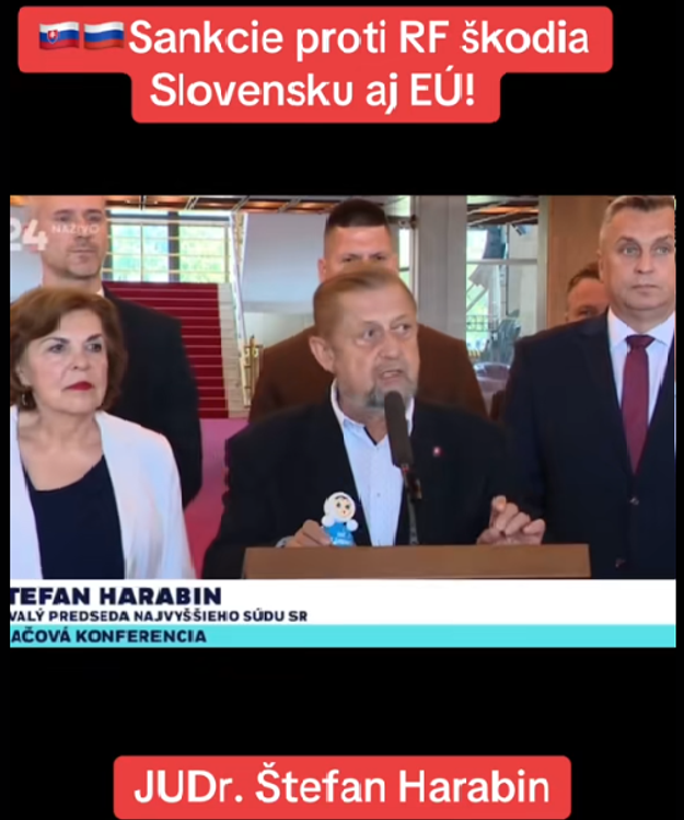 Скріншот відео, де у центрі стоїть Штефан Гарабін