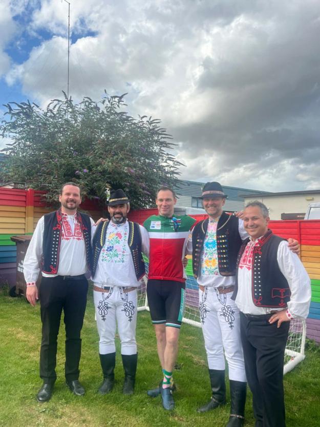 Niall pictured with Slovak folk dancers at last week's launch event in Swords.
