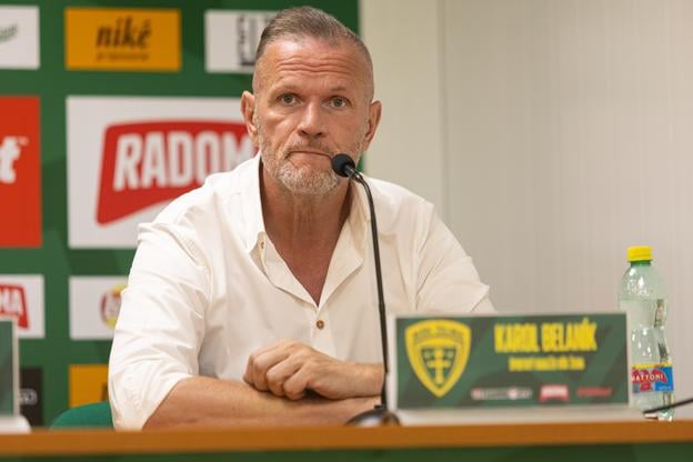 Športový manažér MŠK Žilina Karol Belaník počas tlačovej konferencie futbalového klubu MŠK Žilina pred štartom novej sezóny futbalovej Niké ligy.