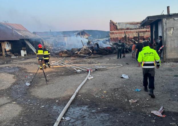 Fire in Spišský Štiavnik, eastern Slovakia