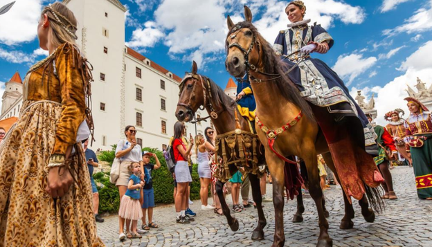 Historical procession during the Coronation Days in Bratislava