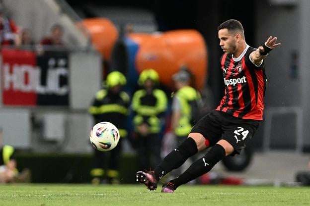 Kristián Koštrna počas zápasu 1. predkola Európskej ligy medzi FC Spartak Trnava a BK Häcken.