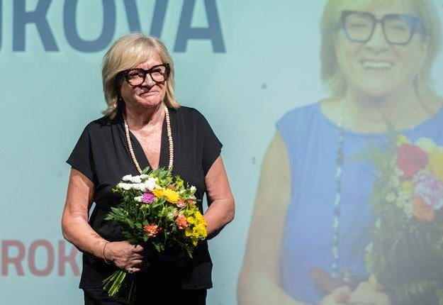 Na snímke Natália Hejková sa stala najlepšou trénerkou roka 2024 na galavečeri Basketbalista roka 2024.