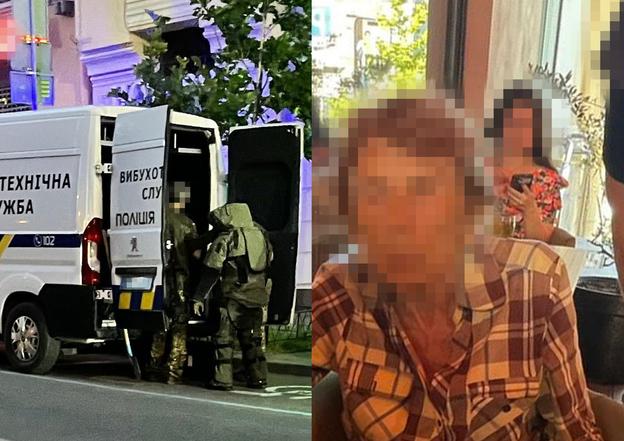 Security forces intervened outside a Kyiv café on July 23, 2025, where an elderly woman carrying explosives was apprehended.