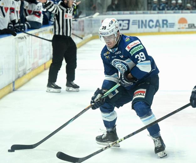 Jakub Lacka v extraligovom zápase proti Slovanu Bratislava.