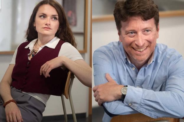 French theatre professionals Guillaume De Canck (r) and Aurélie Houser (l)