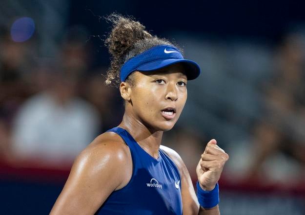 Naomi Osakaová počas semifinálového zápasu v Montreale.