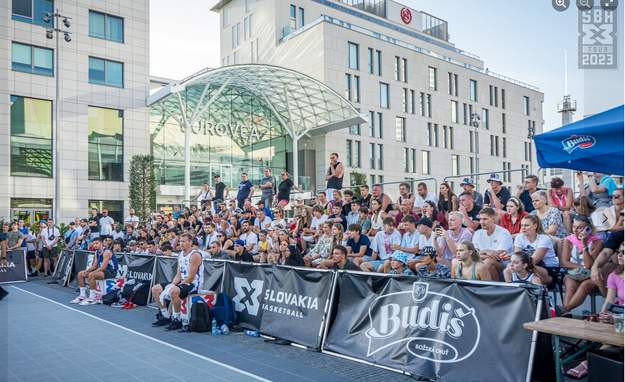Basketball outside Eurovea in Bratislava