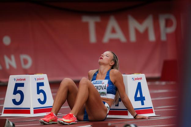 Laura Frličková po finálovom behu na ME do 20 rokov.