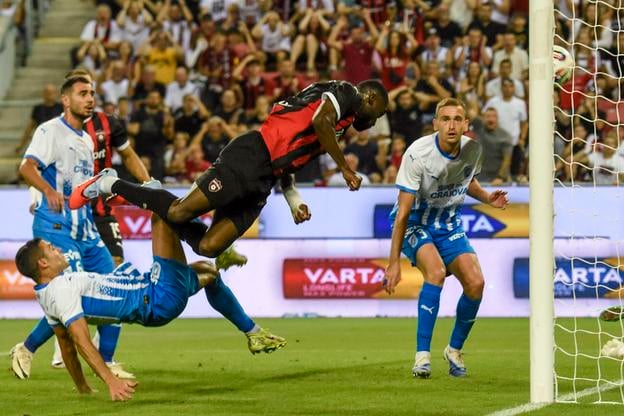 Patrick Nwadike strieľa gól Trnavy.