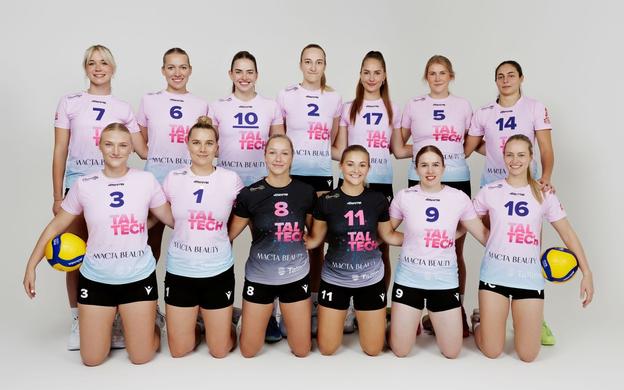 Tohtoročný estónsky majster TalTech Tradehouse aj s dvojicou nových hráčok Žiliny Caterine Cicettiovou (číslo 14) a Mirjam Karolline Kaskovou (17).