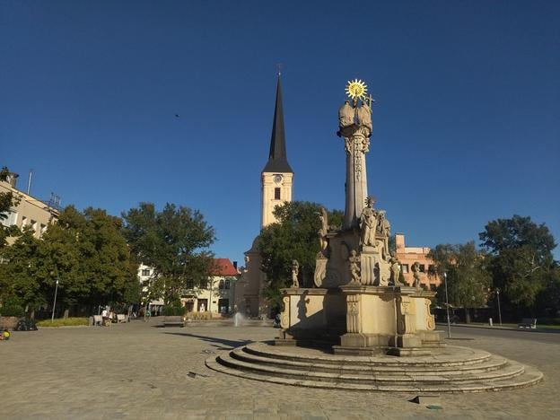 Church on Nové Zámky’s main square